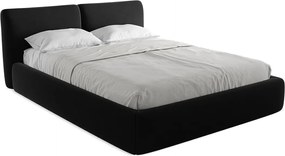 Łóżko 180 x 228 - z weluru - czarny - HOKU