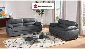 Kanapa 2-osobowa MANOA z tkaniny - Antracytowy