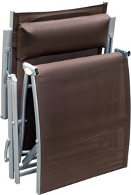 Outsunny® Leżak Ogrodowy Wypczynkowy Składany Z Zagłówkiem Brązowy