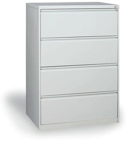 Dwurzędowa szafa kartotekowa A4, 4 szuflady, kolor szary