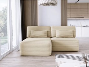 Narożnik TILIA wolnostojący układ L strona Lewa z funkcją spania w tkaninie Tilia 03