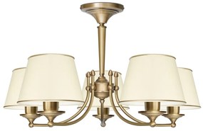 Złoty klasyczny żyrandol z abażurami ecru YA-S5AK