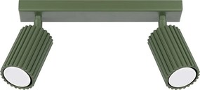 Lampa Sufitowa Minimalistyczny Karbon, Aluminium - 2 Źródło - L.30 X H.16.5 Cm - Zielony Oliwkowy