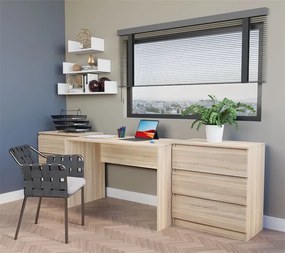 Komplet Mebli Biurowych Biurko + Komoda Dąb Sonoma R2-T72