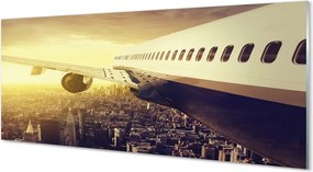 Panel nad Blat Kuchenny Samolot nad Miastem o Zachodzie