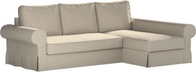 Pokrowiec na sofę Backabro rozkładaną z leżanką kolor beżowy tkanina strukturalna