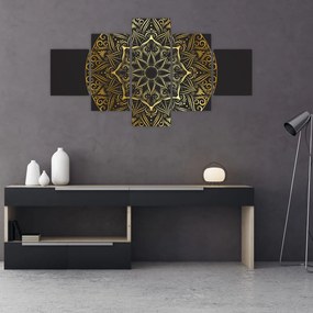 Obraz złotej abstrakcji (125x70 cm)
