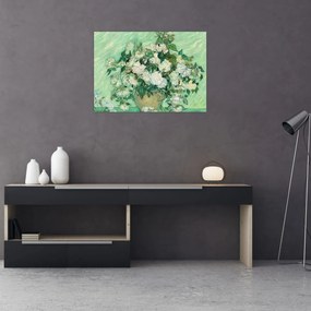 Obraz na szkle - Vincent van Gogh, Roses, reprodukcje (70x50 cm)