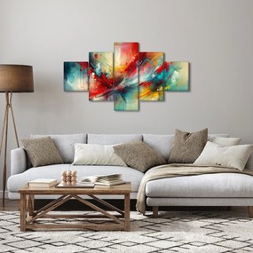 Obraz – Abstrakcja z czerwienią (125x70 cm)