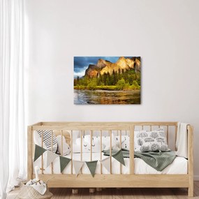 Obraz- Skały nad jeziorem (70x50 cm)