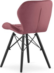 Krzesło LAGO Aksamit - ciemny róż / nogi czarne