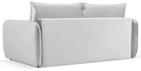 Jasnoszara aksamitna rozkładana sofa 214 cm Vienna – Cosmopolitan Design