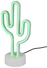 Biała lampa stołowa LED (wys. 29 cm) Cactus – Trio