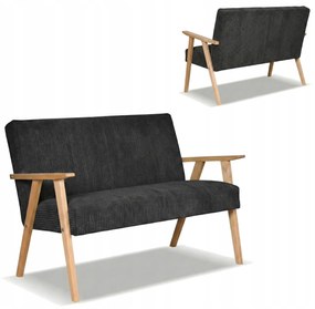 Sofa w stylu PRL retro vintage SOLER Family Meble czarny sztruks Anafi