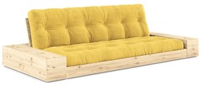 Żółta sztruksowa rozkładana sofa 244 cm Base – Karup Design