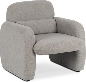 Szary fotel tapicerowany tkaniną boucle L9-W55
