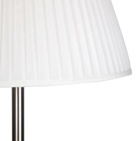 Lampa podłogowa stal klosz plisowany biały 45cm - Simplo Nowoczesny Oswietlenie wewnetrzne