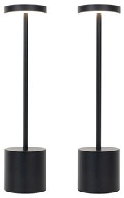 Zewnetrzna Set of 2 Outdoor Table Lamps Black Incl. LED and Dimmer Rechargeable - DupontDesignerski Oswietlenie zewnetrzne