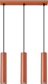 Lampa Wisząca Loft Lagos, Stal - 3 Źródło - L.45 X H.98 Cm - Ochra Czerwona