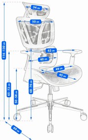 Czarny ergonomiczny fotel biurowy z zagłówkiem i podłokietnikami -  Aragos 3X