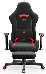 Fotel gamingowy materiałowy czarno-czerwony: Diablo X-Starter