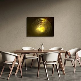 Obraz żółtej abstrakcyjnej spirali (70x50 cm)