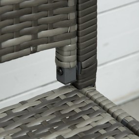 Outsunny Ławka Ogrodowa 2osobowa Styl Rattanowy Stalowa Konstrukcja do 320kg Wytrzymałość i Elegancja | Aosom PL