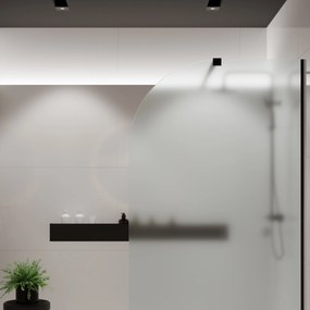 Ścianka prysznicowa Walk-in szkło satynowe matowe półokrągła 8 mm MOLIS Satin Moon MASSI | różne rozmiary : Kolor profili kabiny - złoty szczotkowany, Szerokość ścianki - 100 cm, Typ montażu - WALK in FIX (Do ściany)