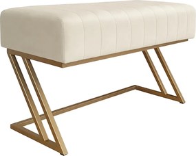 Ławka ZETA tkanina Welur loft ławka metal : Kolor Stelaża - Złoty, Kolor tkaniny - VELVET - MG50, Typ tkaniny - Velvet