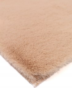 Dywan Futrzany Beżowy 60x90 cm Włochaty Miękki Dekoracyjny Antypoślizgowy