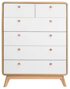 Biało-naturalna wysoka komoda w dekorze dębu 81x104 cm Caitlin – Støraa