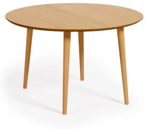 Rozkładany stół w dekorze dębu ø 120 cm Oqui – Kave Home