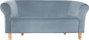 Sofa Milo tkanina Welur wygodna sofa tapicerowana do salonu i poczekalni : Kolor nogi - Drewno, Kolor tkaniny - VELVET - BL06, Typ tkaniny - Velvet, Wysokość nogi - 15 cm