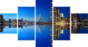 Zdjęcie - Rotterdam nocą (125x70 cm)