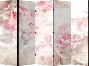 Parawan pokojowy 5-częściowy 225x172 Dwustronny dekoracyjny romantic shabby chic Piwonie W Bieli