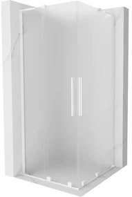 Mexen Velar L Duo kabina prysznicowa rozsuwana 80 x 80 cm, szron, biała - 871-080-080-02-33-20