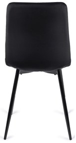 Zestaw Stół Prostokątny Rozkładany CLARK 120-160 cm Dąb Artisan/Czarny i 4 Krzesła Tapicerowane do Jadalni PERU Czarne Welurowe