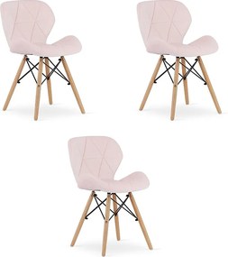 Krzesło Valora WAKO Velvet w kolorze różowym, nowoczesny design do salonu x3