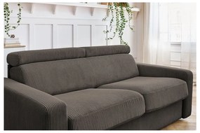 Szarobrązowa sztruksowa rozkładana sofa 215 cm Monaco – Bobochic Paris
