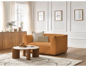 Musztardowa sofa z materiału bouclé 170 cm Giorgia – Bobochic Paris