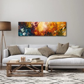 Obraz - Abstrakcyjny obraz kwiatów (170x50 cm)