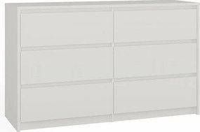 Komoda Karo K120 | Biała | 120x40x73.5 cm | 6 Szuflad