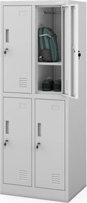 Szkolna szafka skrytkowa do szatni Bartuś 2 Plus, 55,9x45x150 cm, szara