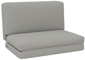 HOMCOM 2-w-1 składany fotel do relaksu, mata dla gości, podzielny, szerokość 120 cm, Jasnoszary