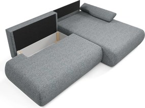 Masseno Narożnik DELTA z funkcją spania i pojemnikiem na pościel Narozniki L, Rozkładana sofa - Szary, PUENTE 94