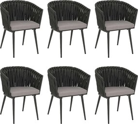 Krzesło do jadalni MCW-N38 (zestaw 6 sztuk),  antracyt poduszka jasnoszara