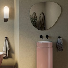 Lustro o nieregularnym kształcie oszlifowane bez podświetlenia MOIRA | Różna rozmiary | Różne kolory szkła : Kolor tafli szkła - Grafit, Rozmiar - 100 x 91 cm