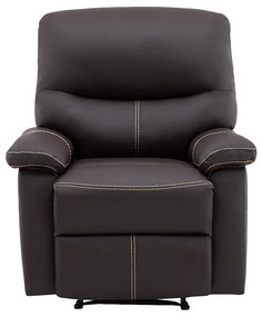 Fotel z funkcją relax z ekoskóry w kolorze brązowym CANBY