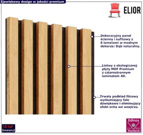 Akustyczne panele lamelowe 2 szt. dąb naturalny H5-H79