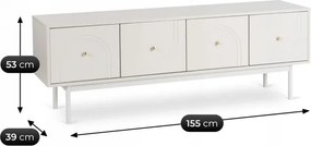 Szafka RTV do Salonu Czterodrzwiowa MARLEN 155 cm Kaszmir Nowoczesna